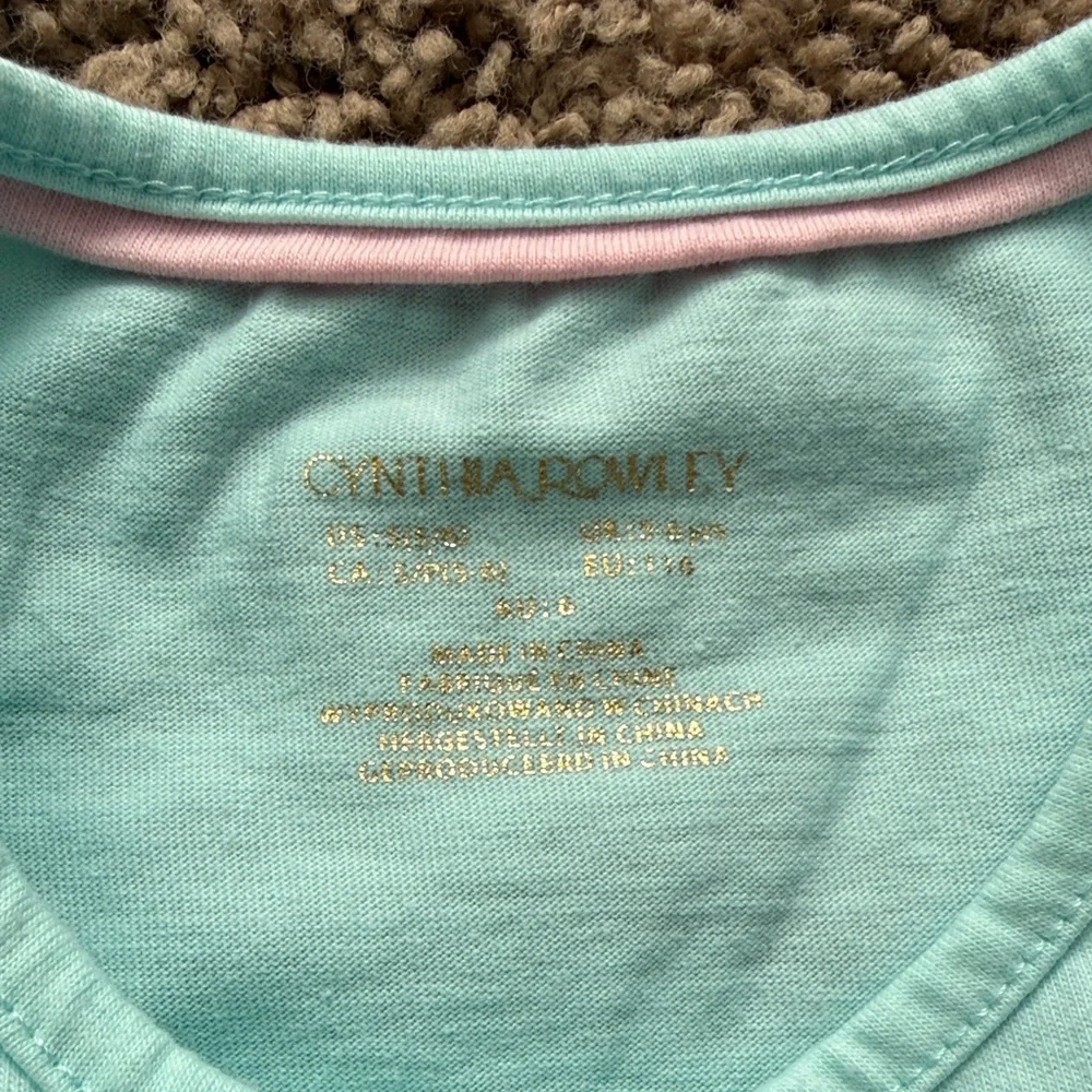 Cynthia Rowley Mint Owl and Butterfly Tee - Picture 2 of 5